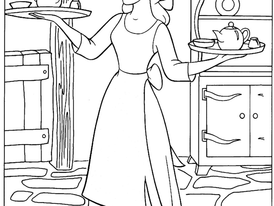 Cinderella s Got Her Hands Full Cinderella Coloring Pages