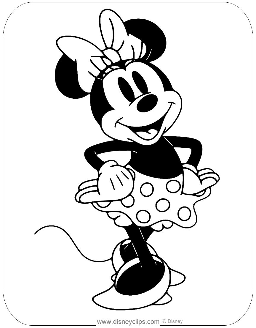 Classic Minnie Mouse Coloring Pages Disneyclips