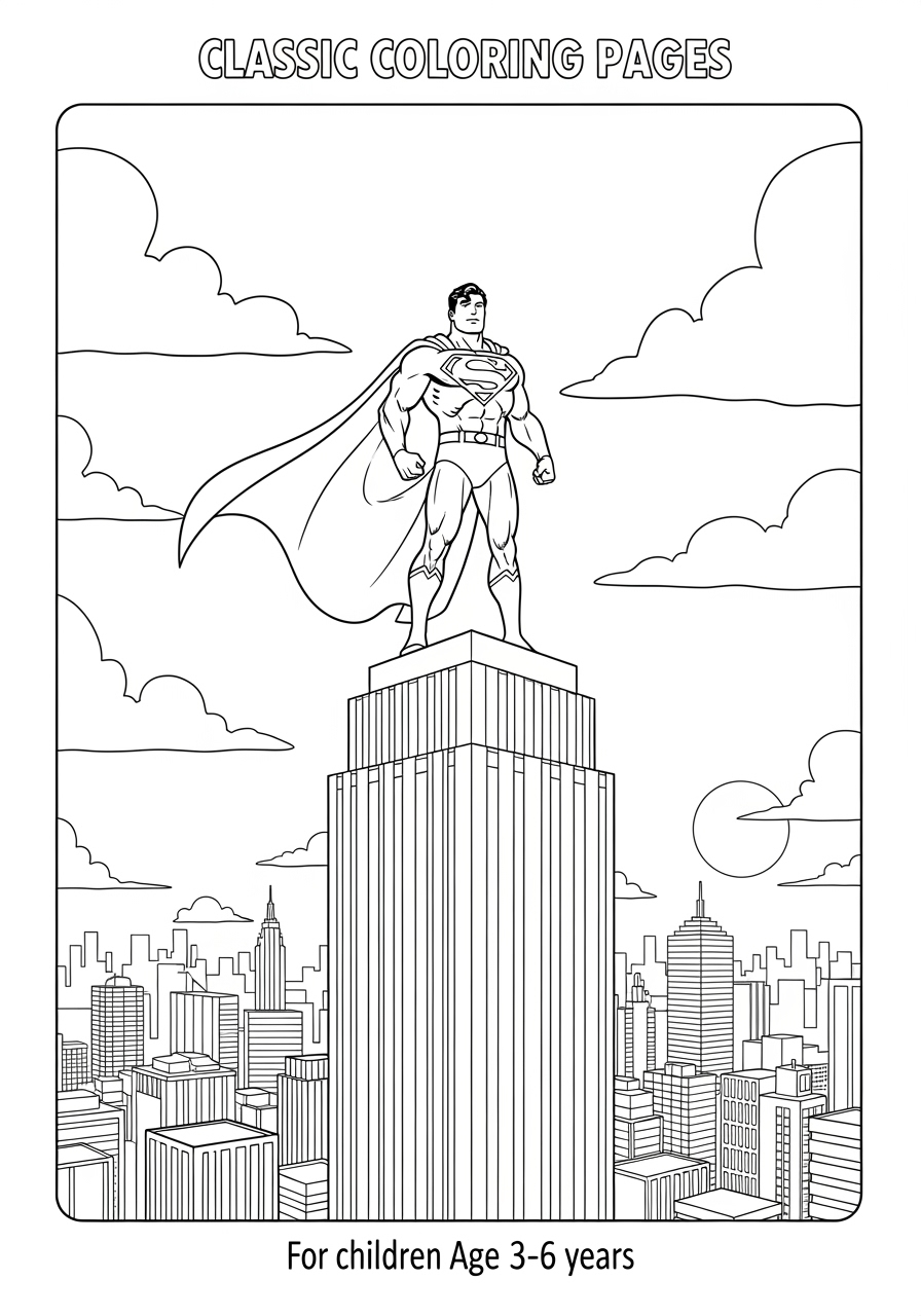 Classic Superman Coloring Pages For Kids Free Printables