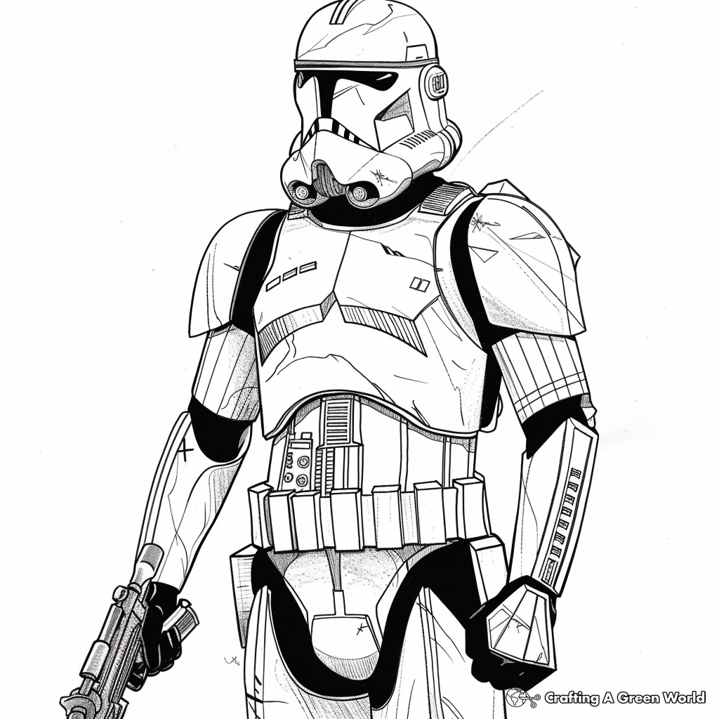 Clone Trooper Coloring Pages Free Printable 