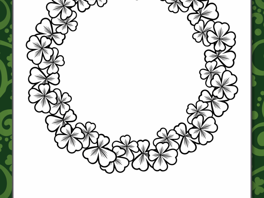 Clover Wreath Coloring Page FREE Printable PDF From PrimaryGames