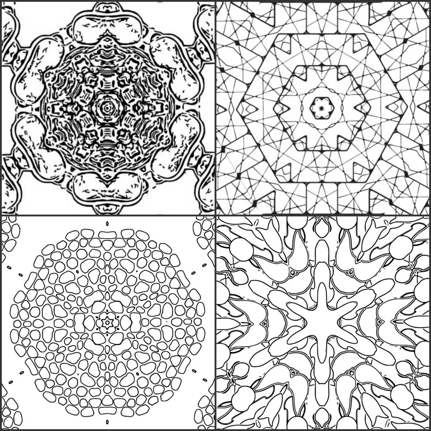 Color Me Calm 30 Kaleidoscope Design Patterns Coloring Book For Adults To Print PDF Digital Download Etsy