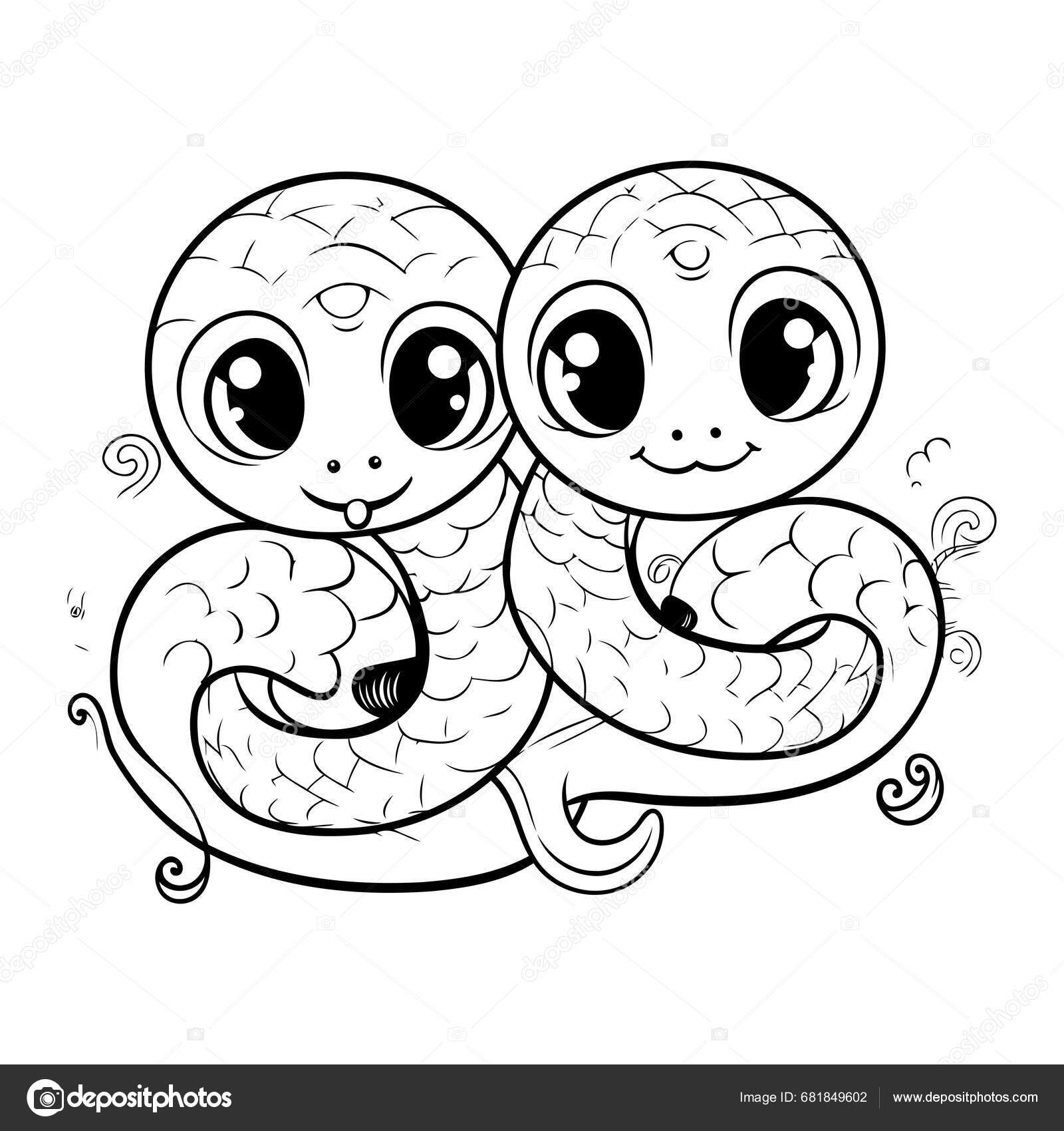 Coloring Book Children Cartoon Snake Coloring Page Stock Vector By ibrandify 681849602