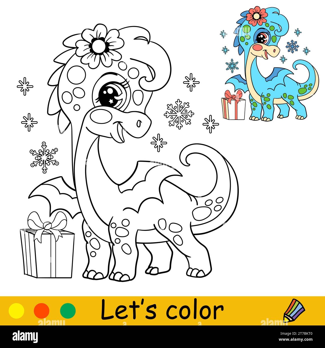 Coloring Book Cute Winter Dragon Hi res Stock Photography And Images Alamy