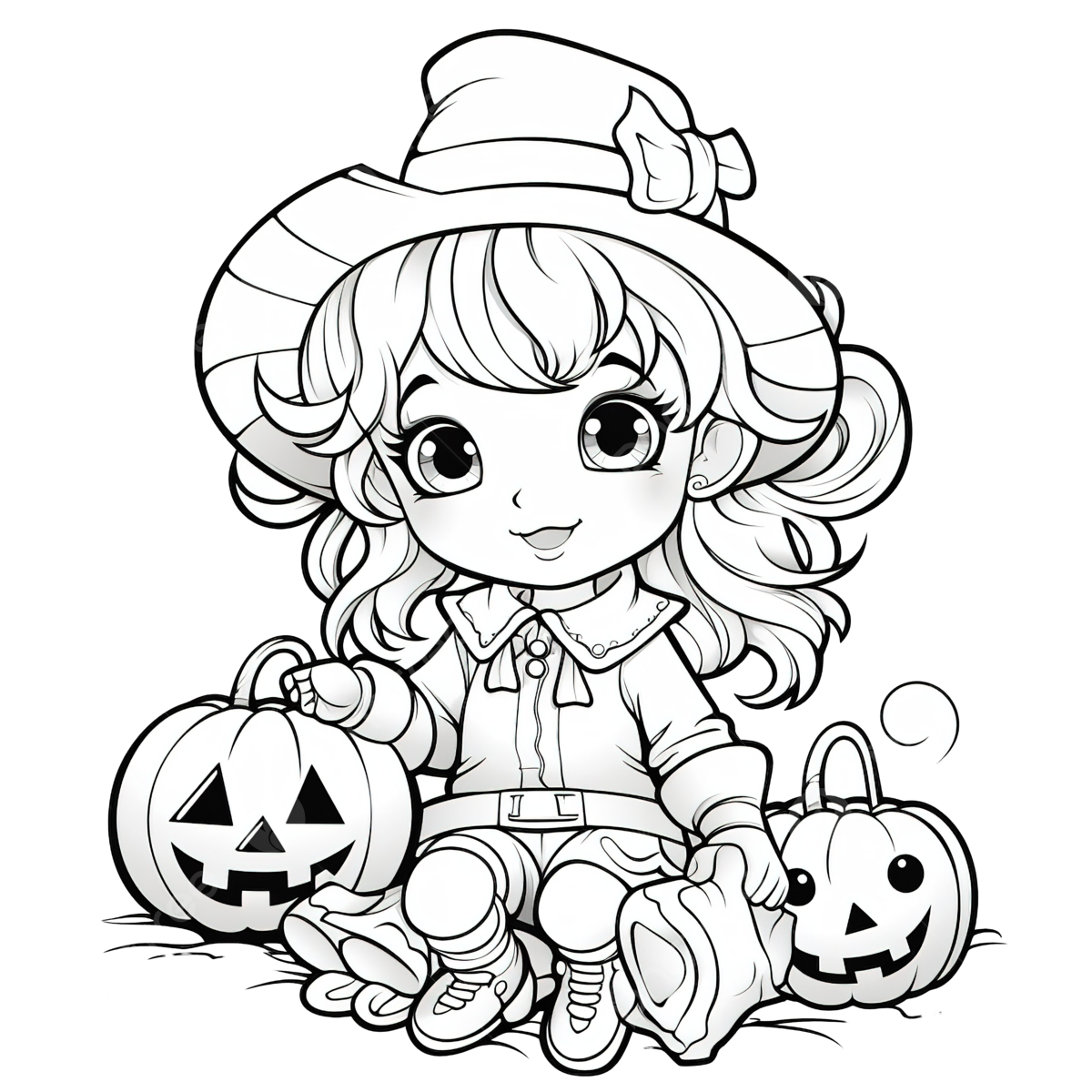 Coloring Book With A Cute Girl In The Halloween Pumpkin Pumpkin Drawing Book Drawing Halloween Drawing PNG Transparent Image And Clipart For Free Download