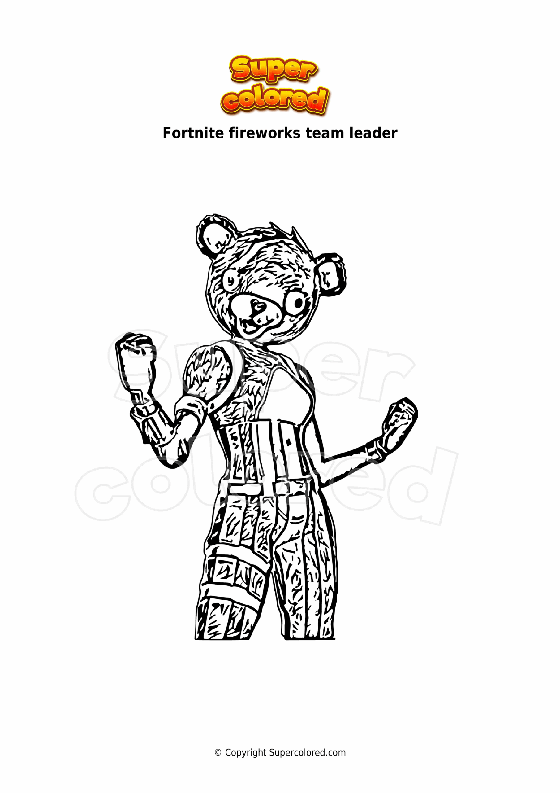 Coloring Page Fortnite Fireworks Team Leader Supercolored