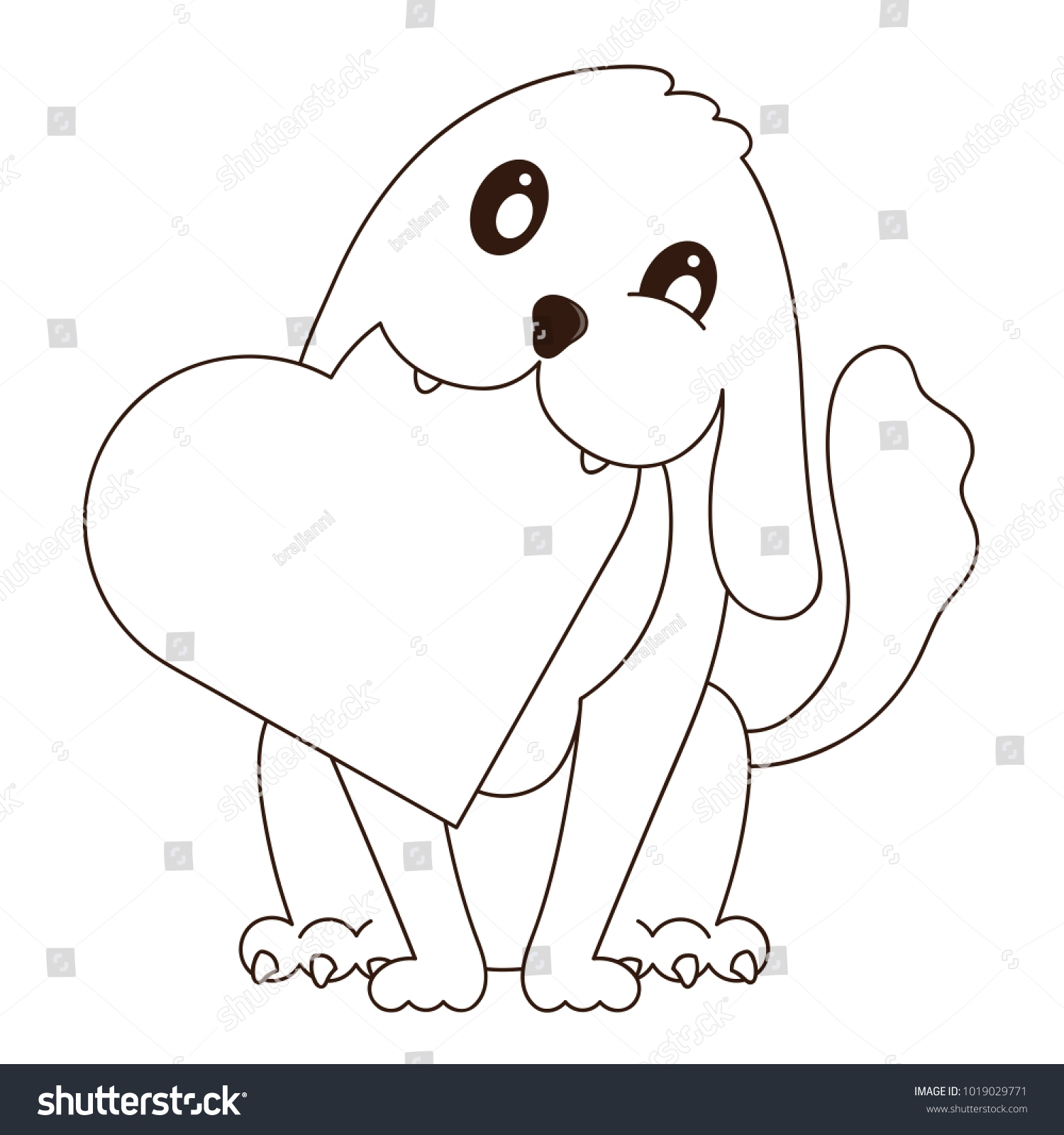 Cute Dog Valentine Coloring Pages