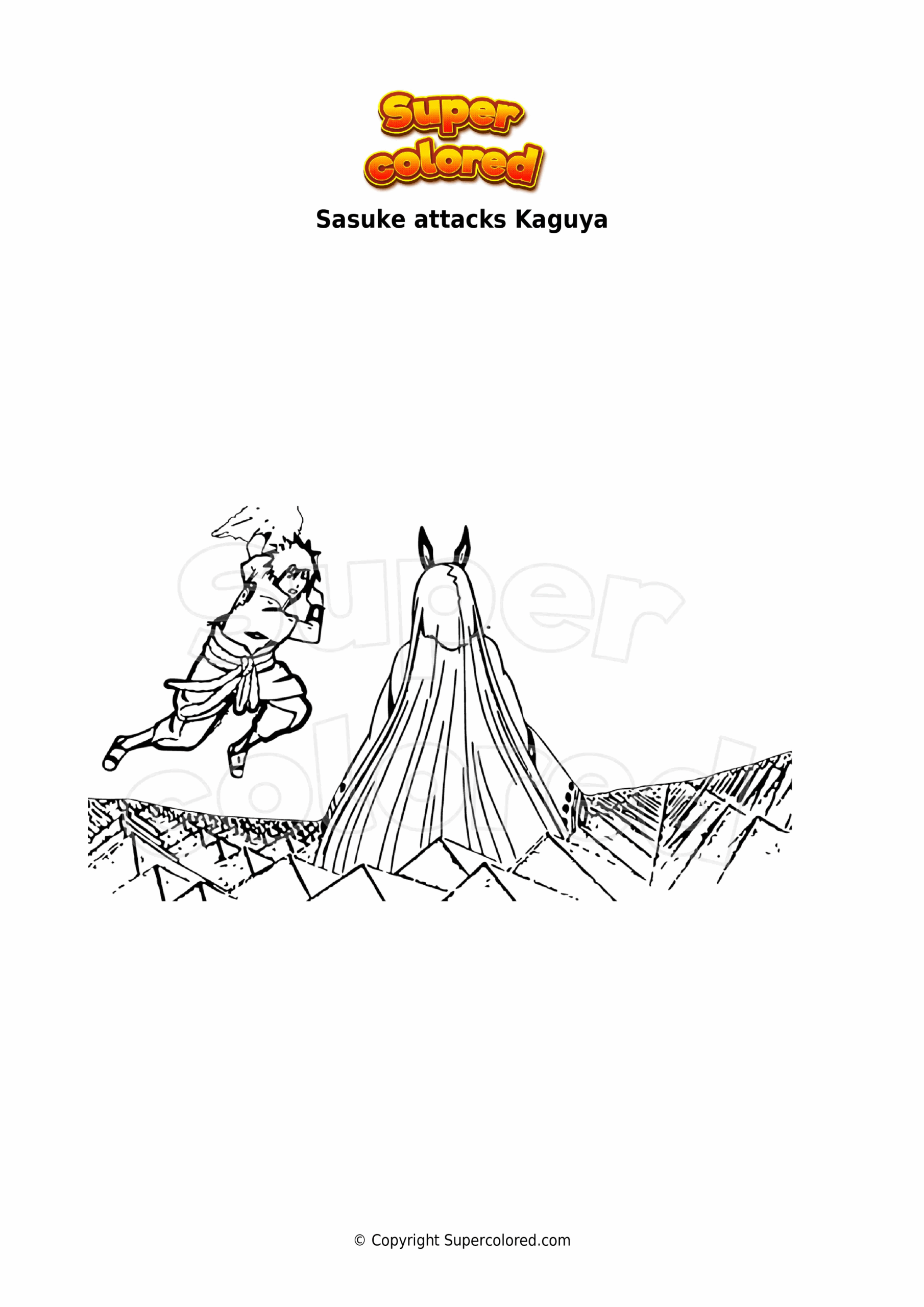 Naruto And Sasuke Vs Kaguya Coloring Pages