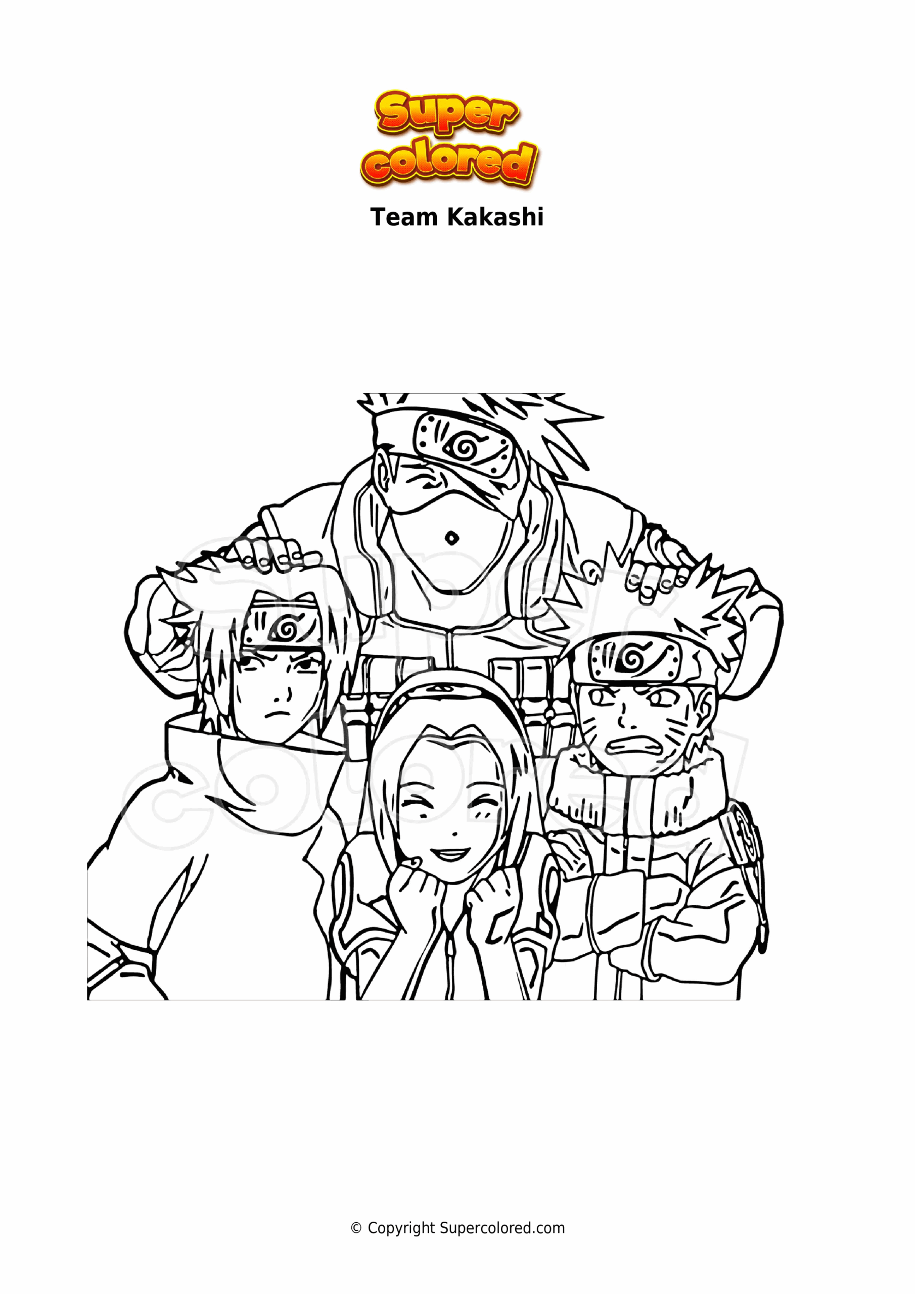 Coloring Page Team Kakashi Supercolored