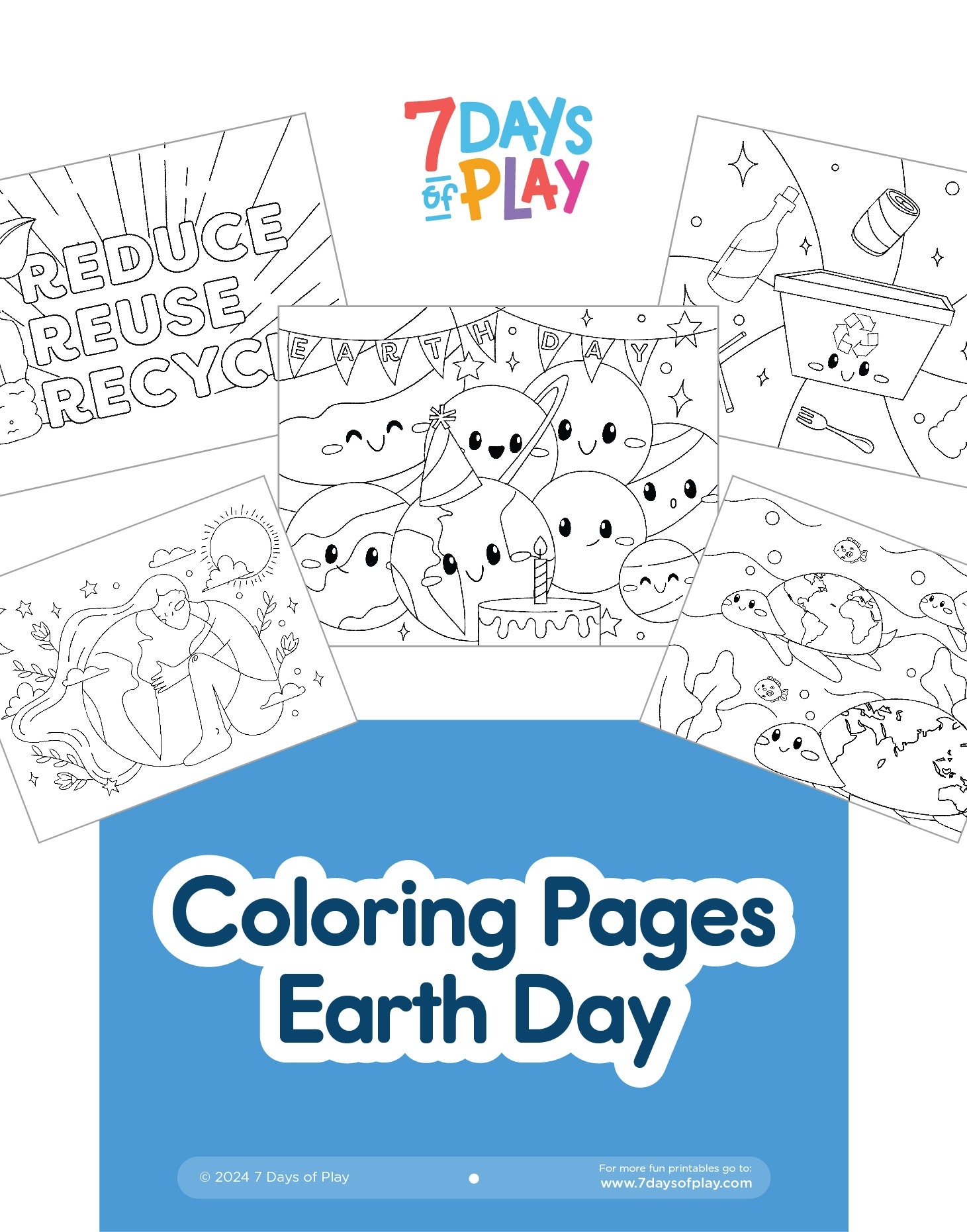 Coloring Pages Earth Day Printable 7 Days Of Play