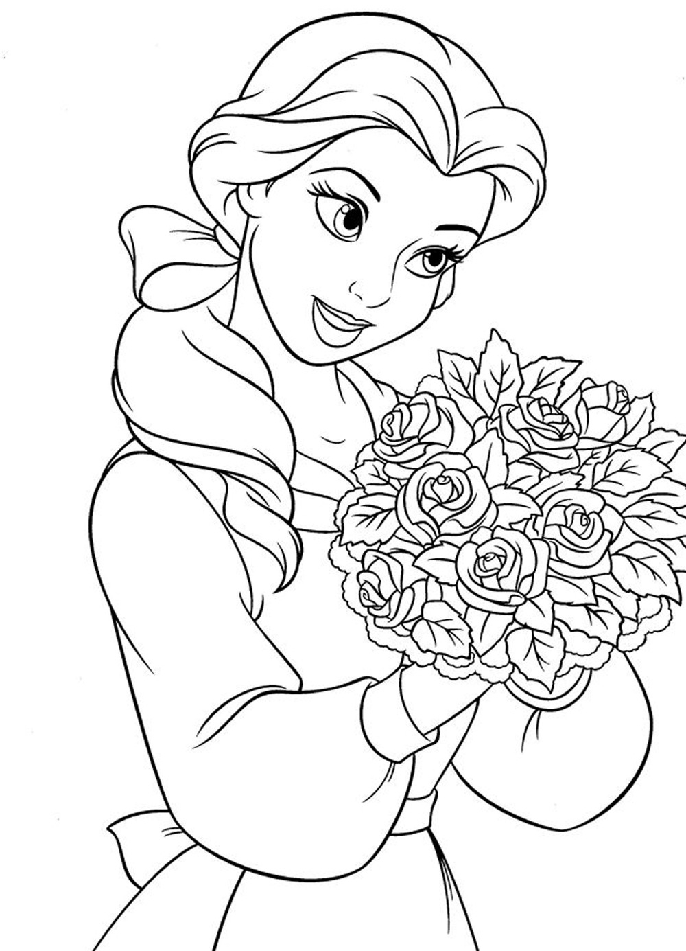 Coloring Pages Flower And Disney Princess Tiana Coloring Pages