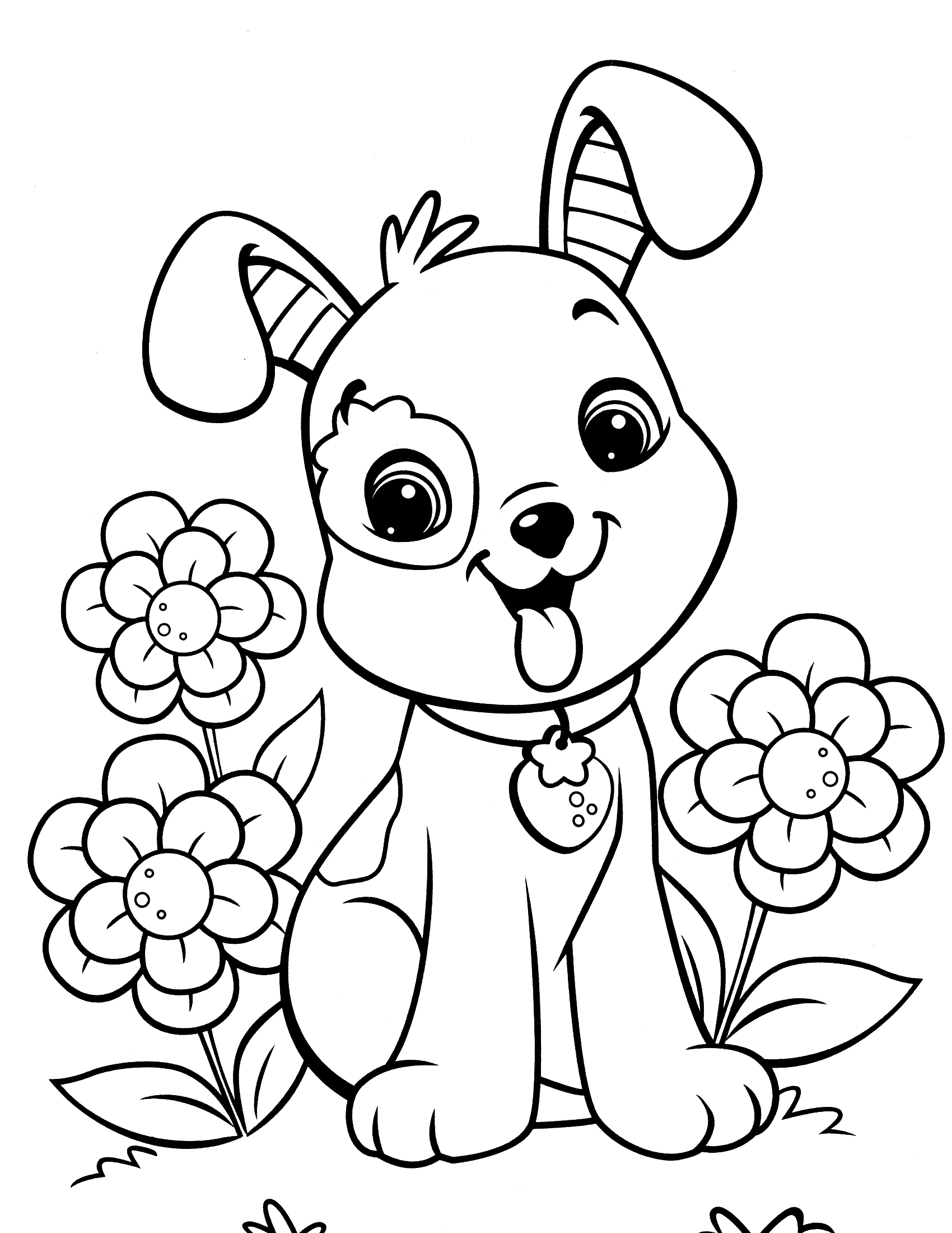 Coloring Pages Free Puppy Coloring Page Printable
