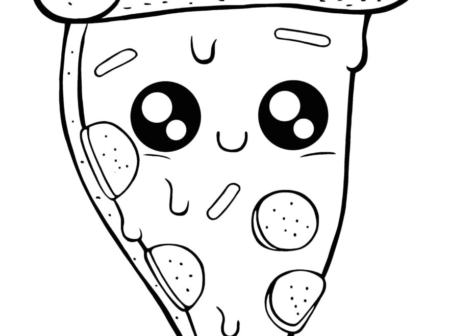 Coloring Pages Kawaii Pizza Coloring Page