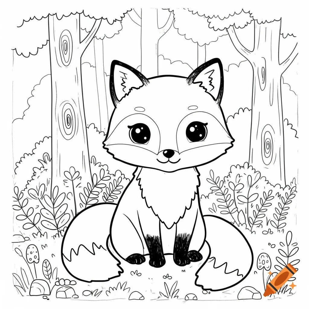 Coloring Pages Of Foxes Created On Craiyon