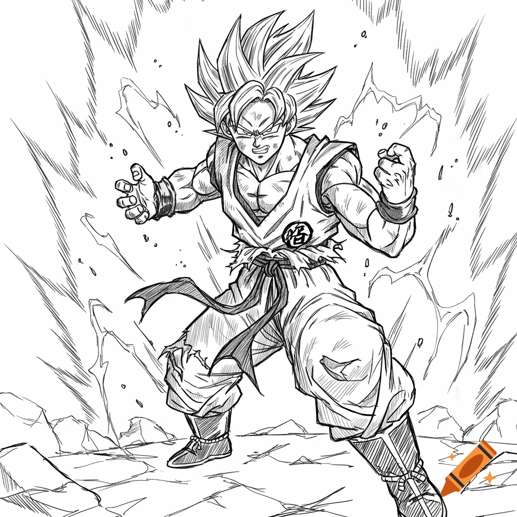 Coloring Pages Of Goku And Super Saiyan Characters From Dragon Ball Z Created On Craiyon