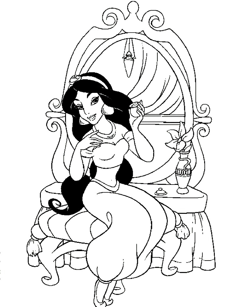 Coloring Pages Princess Jasmine Coloring Pages Printable