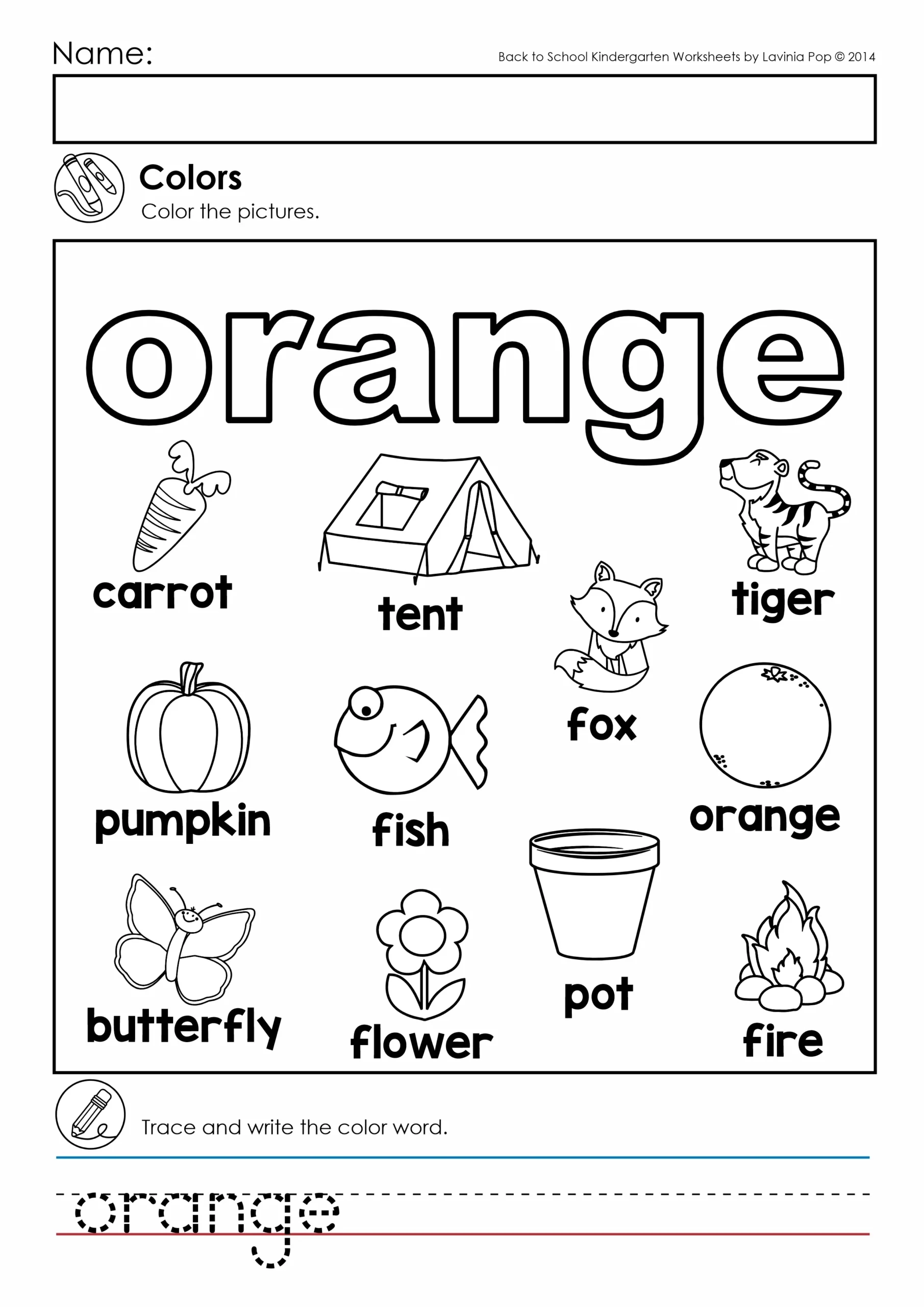 Colors Coloring Pages For Kindergarten