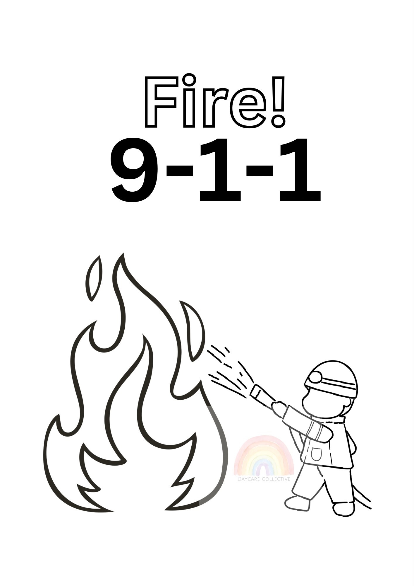Community Helpers Fire Prevention Safety Week Coloring Sheet For Kids Printable Worksheet Taxi Cop Firetruck Ambulance 9 1 1 Prek Etsy