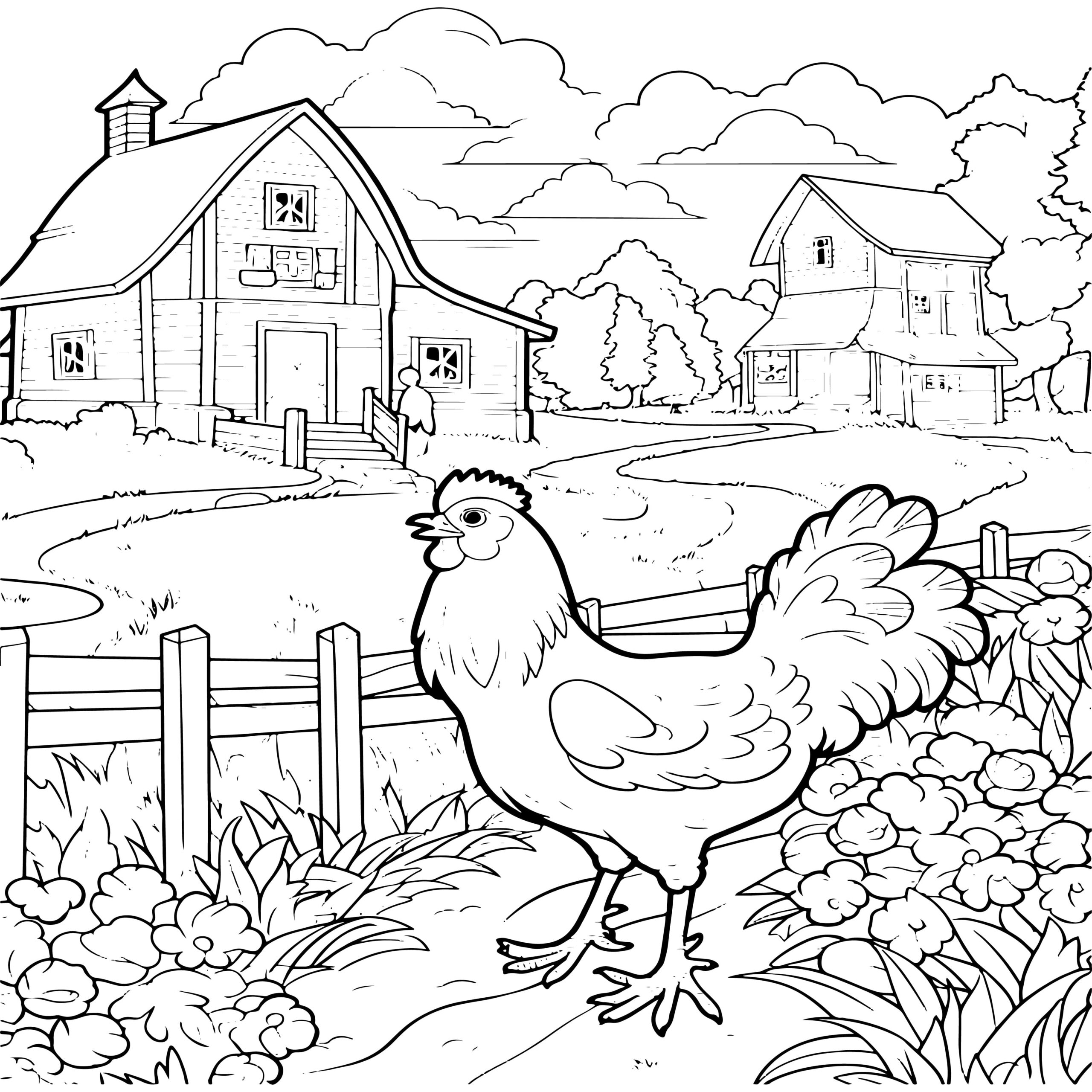 Country Farm Coloring Book Adult Country Coloring Pages Relaxation Made By Teachers