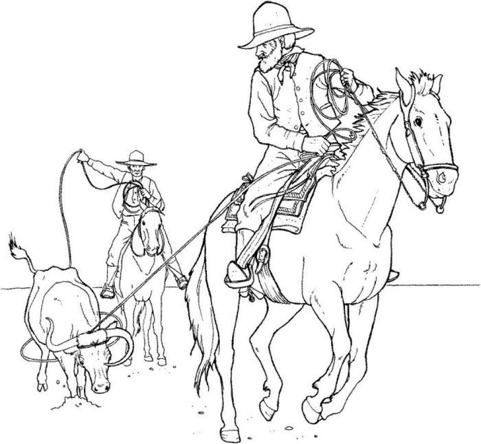 Realistic Cowboy Coloring Pages