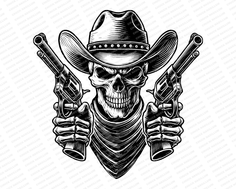 Cowboy Skull SVG PNG JPG Rustic Outlaw Art Southwestern Art Western Decor Decorative Skull Cowboy Print Sublimation Etsy