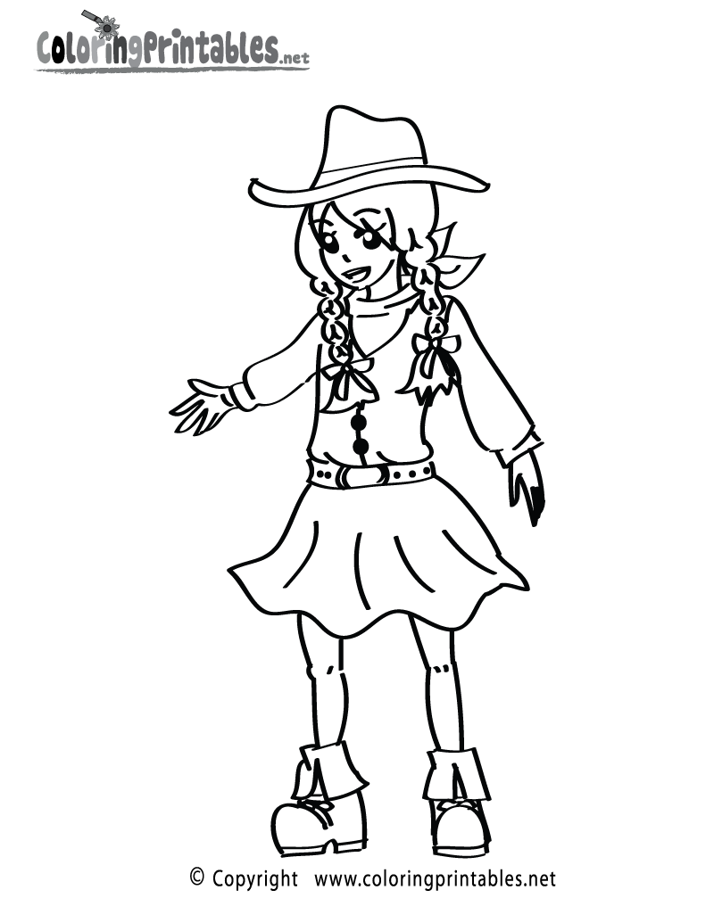 Cowgirl Coloring Page A Free Girls Coloring Printable