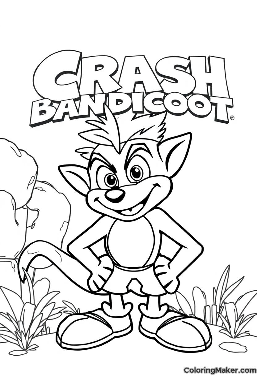 Crash Bandicoot Coloring Pages 4 Free Printables ColoringMaker