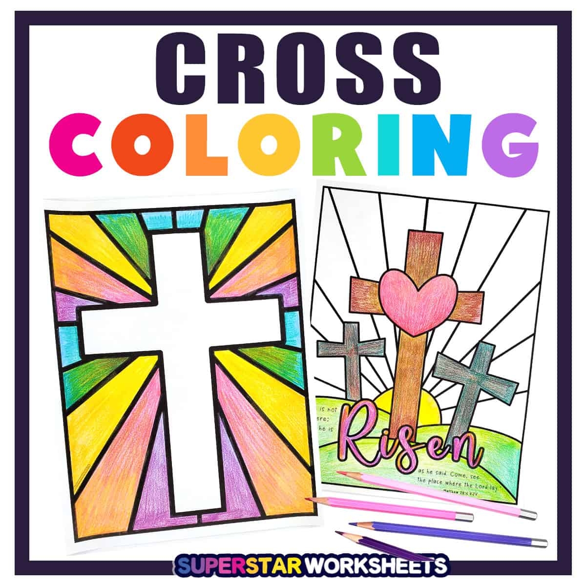 Cross Coloring Pages Free Printables Superstar Worksheets