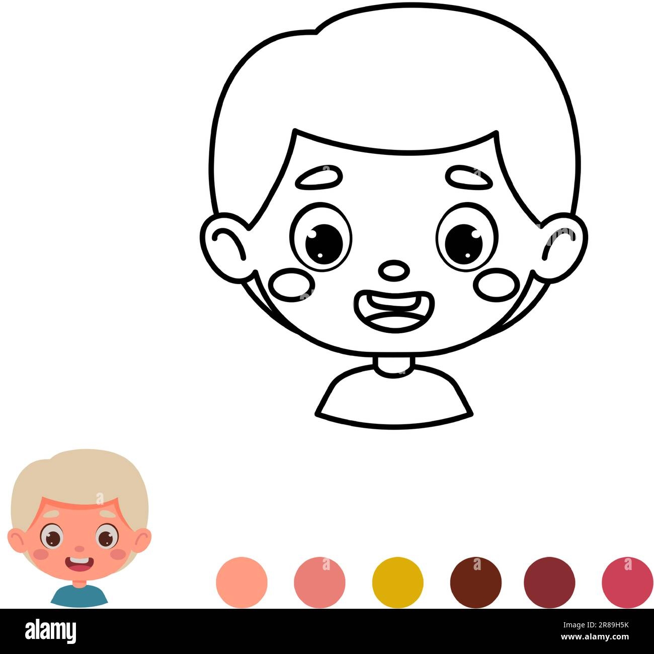 Cute And Funny Coloring Page Outline Of A Cartoon Boy Coloring Book For Kids Educational Activity For Preschool Years Kids And Toddlers Vector Stoc Stock Vector Image Art Alamy