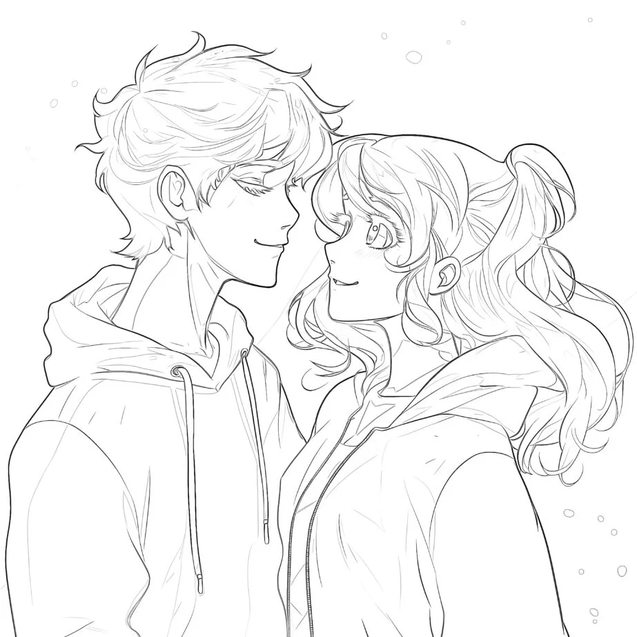 Cute Anime Couple Coloring Page Coloring Pages Mimi Panda Cute Anime Couple Coloring Page Coloring Pages Mimi Panda
