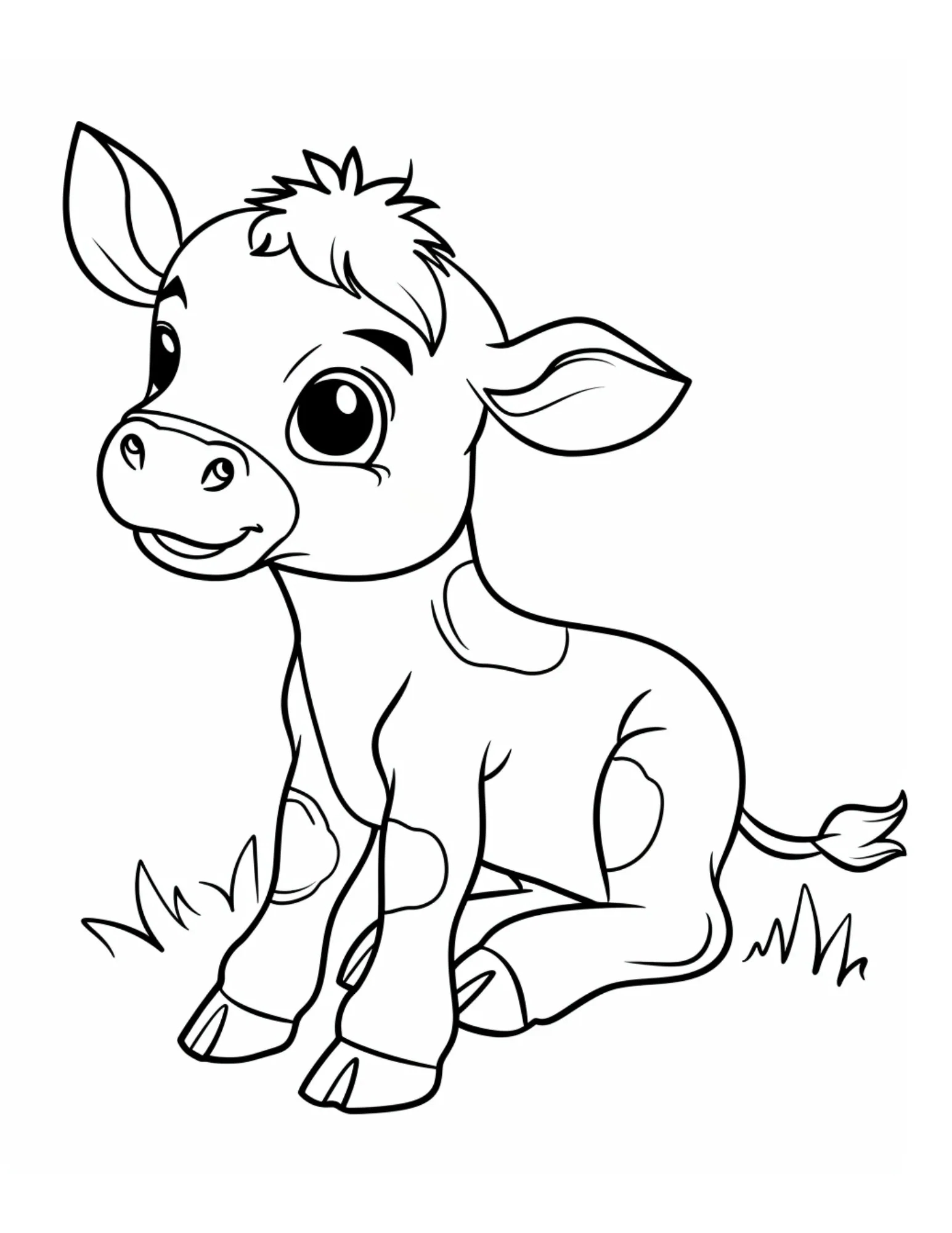 Cute Baby Cow Coloring Page Kids Coloring Page Kids Activity Summer Activity Printable Pdf Digital Download Simple Coloring Etsy