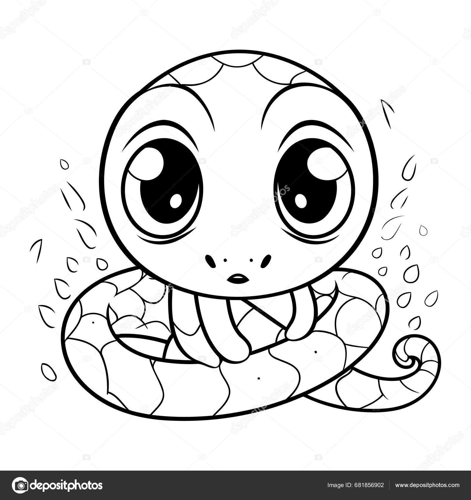 Cute Baby Snake Coloring Book Children Vector Illustration Stock Vector By ibrandify 681856902