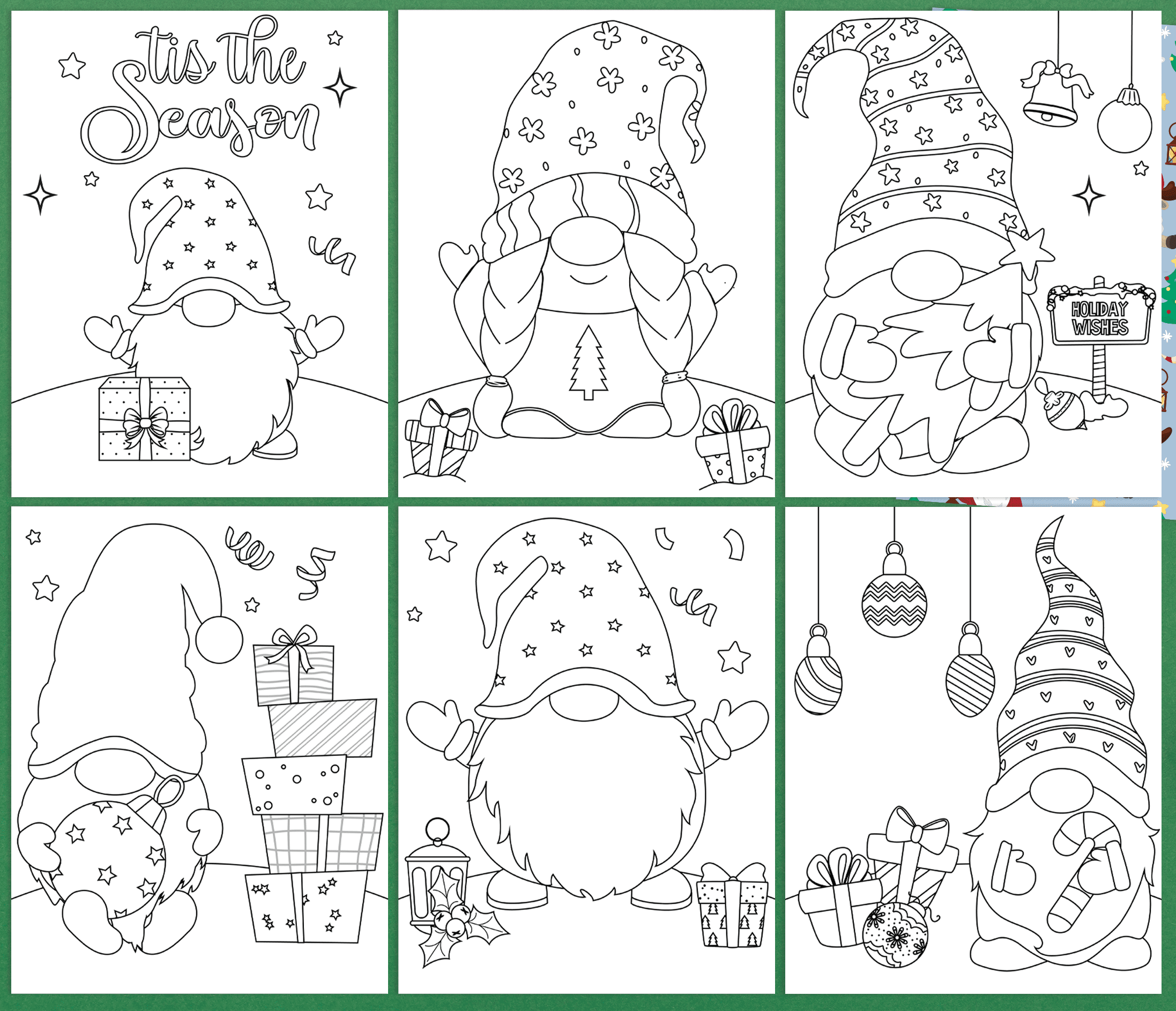 Cute Christmas Gnome Coloring Pages Two Kids And A Coupon