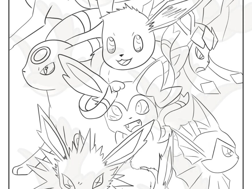 Cute Coloring Page Adult Coloring Page Printable Coloring Sheets Pokemon Coloring Sheets Eevee Coloring Sheet Vaporeon Jolteon Etsy