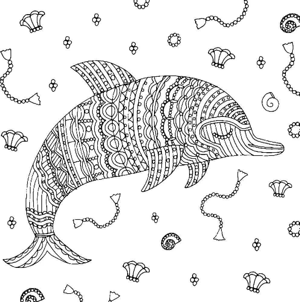 Advanced Dolphin Coloring Pages
