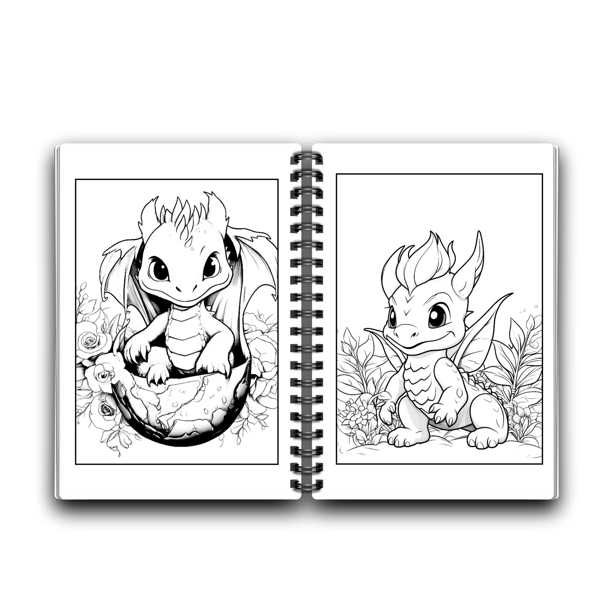 Cute Anime Dragon Coloring Pages