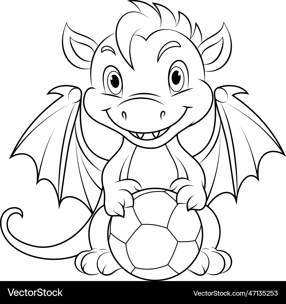 Cute Dragon Coloring Pages For Kids Royalty Free Vector