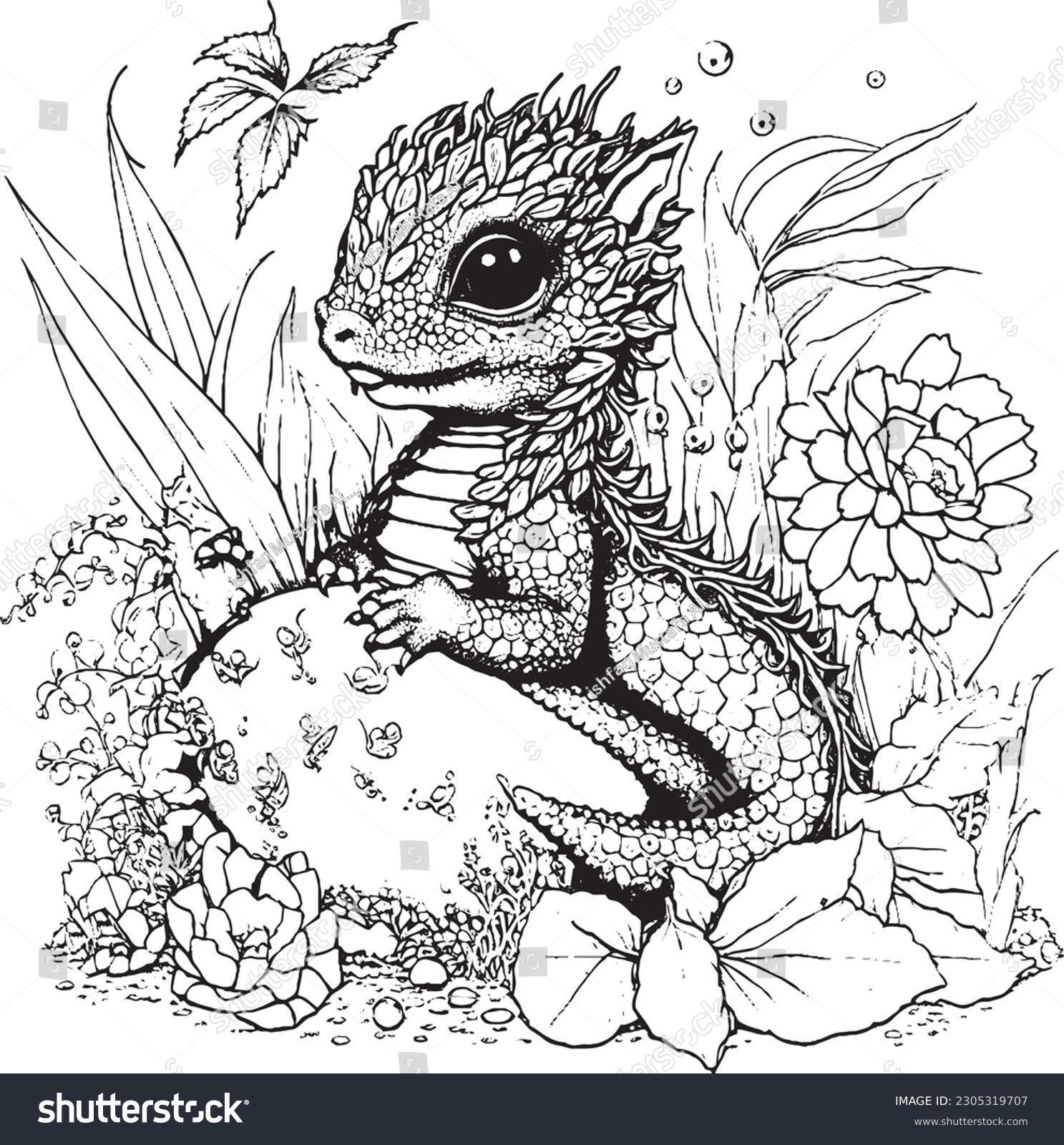 Kawaii Dragon Coloring Pages