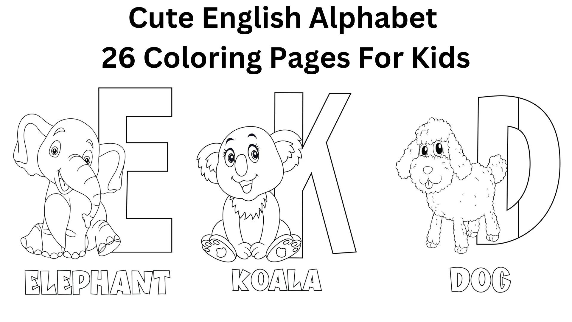 Cute English Alphabet Animals Coloring Pages kids Printable Coloring Pages children Alphabet Colouring Book Digital Download Etsy