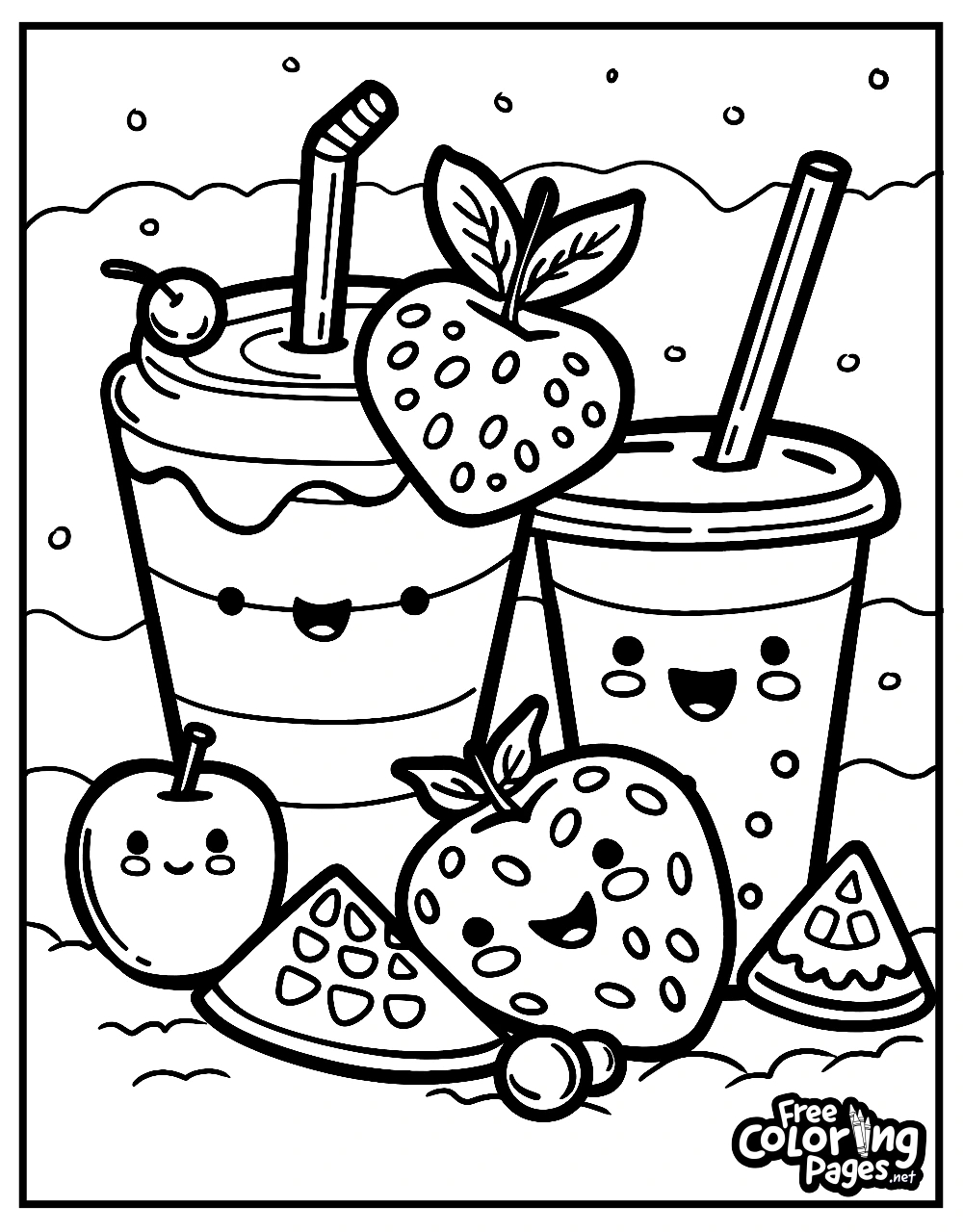 Cute Food Coloring Pages Free Coloring Pages