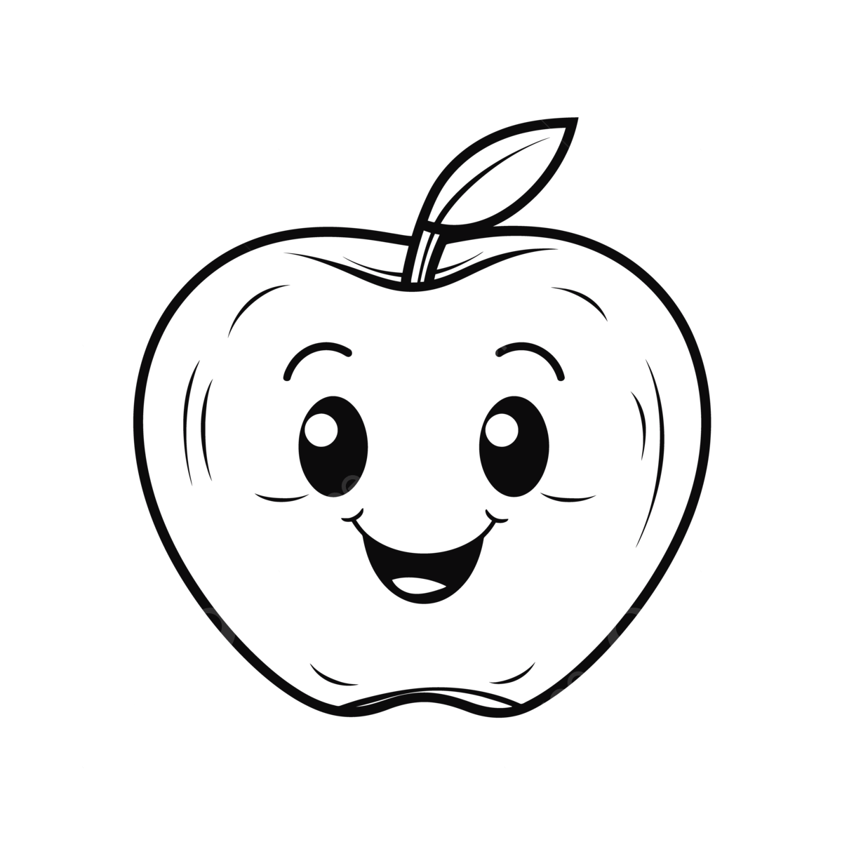 Cute Funny Apple Coloring Page Cute Coloring Page Outline Sketch Drawing Vector Apple Drawing Wing Drawing Ring Drawing PNG And Vector With Transparent Background For Free Download