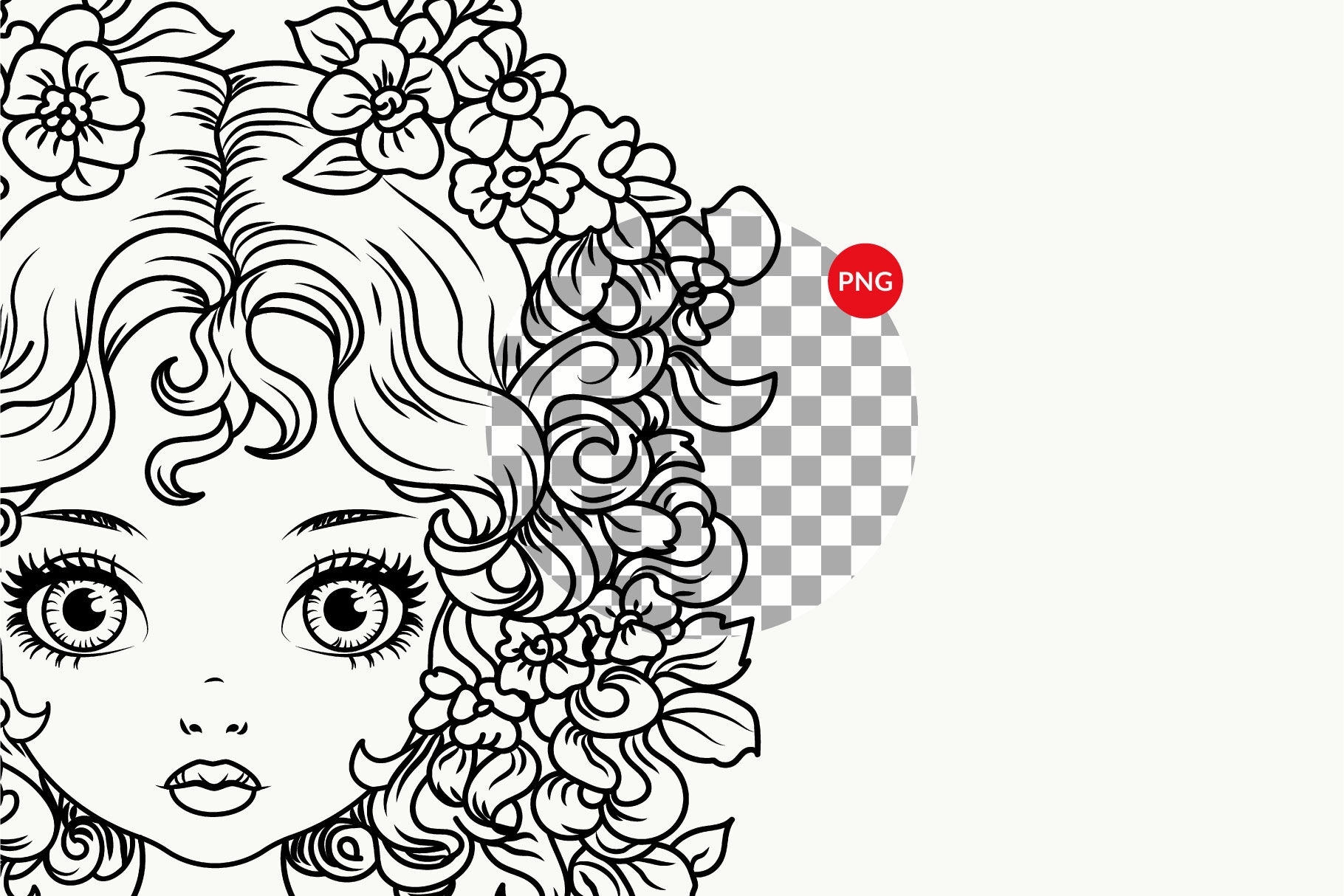 Cute Girl Coloring Pages 1 By Sevrina Art TheHungryJPEG