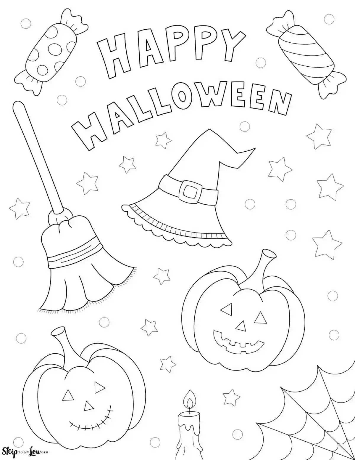 Cute Halloween Coloring Pages To Print And Color Skip To My Lou