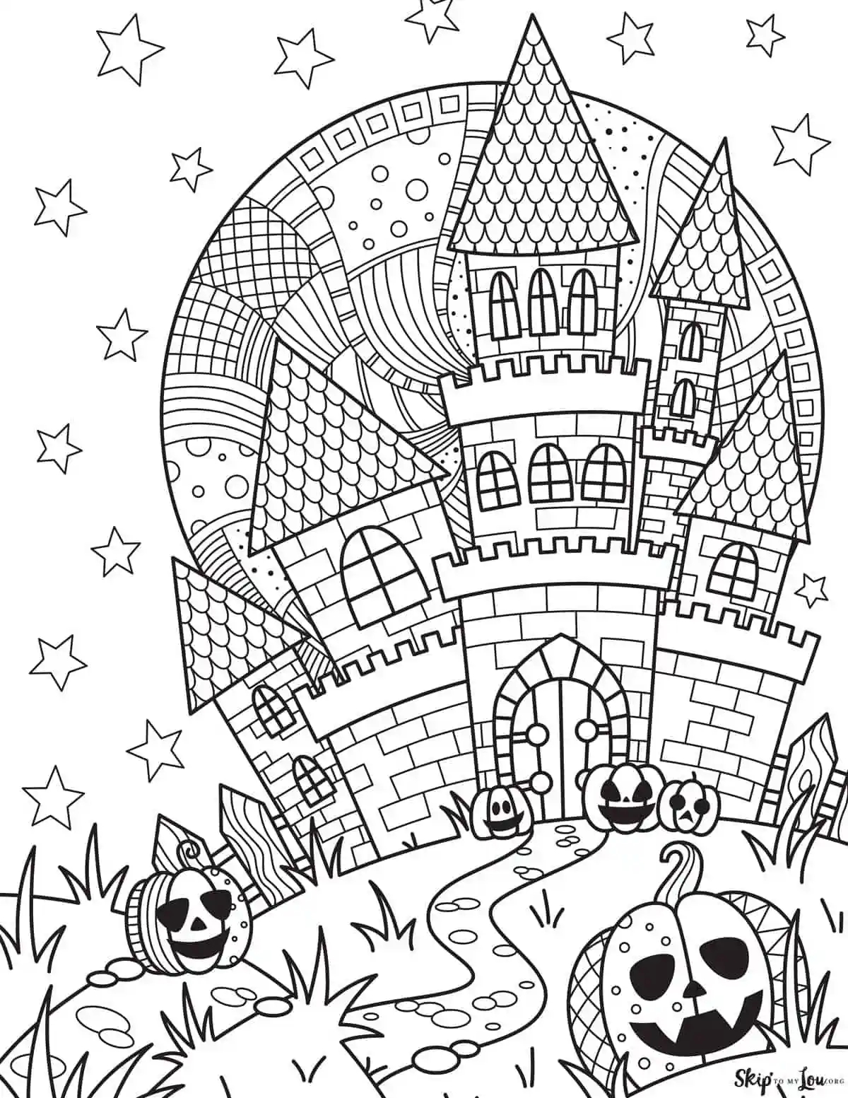 Cute Halloween Doodle Coloring Pages