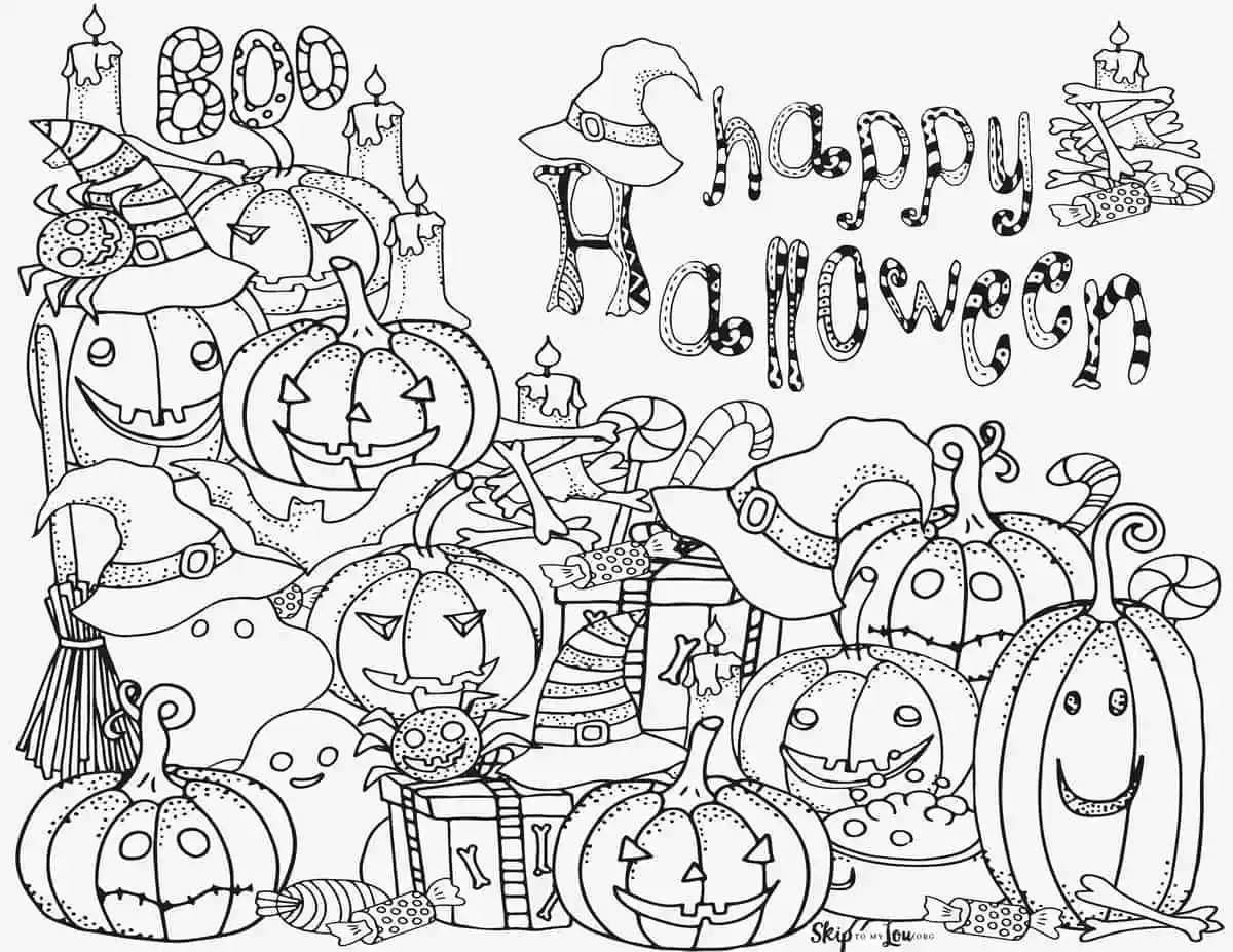Children Halloween Coloring Pages