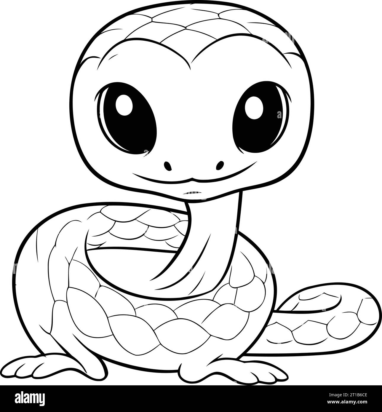 Cute Little Baby Snake Coloring Book For Children Vector Illustration Stock Vector Image Art Alamy