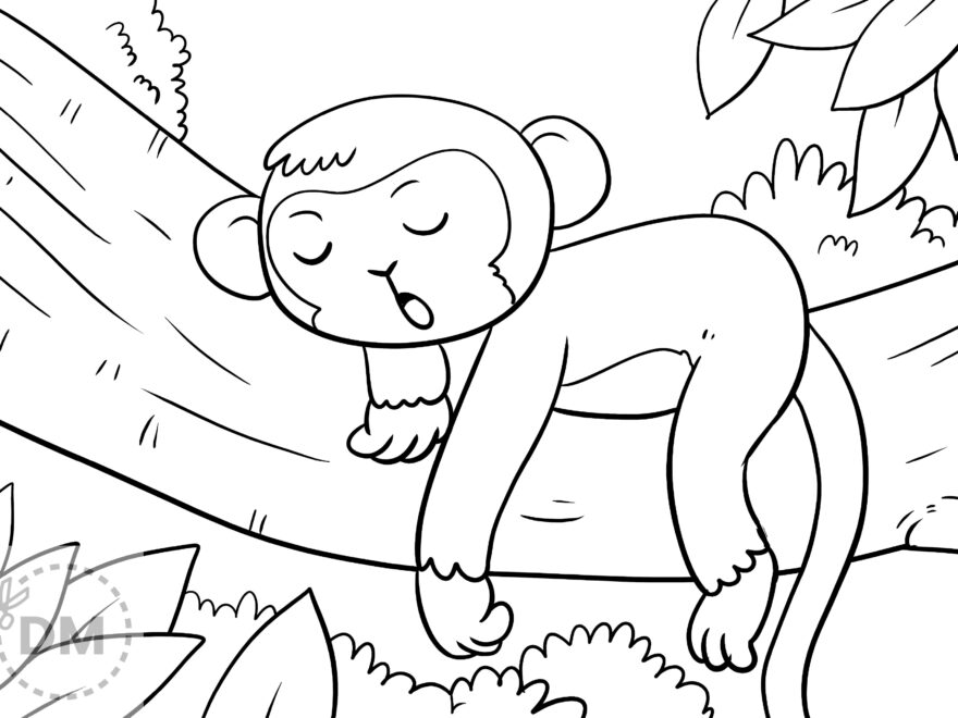 Cute Monkey Coloring Page Free Printable Sheet Diy magazine