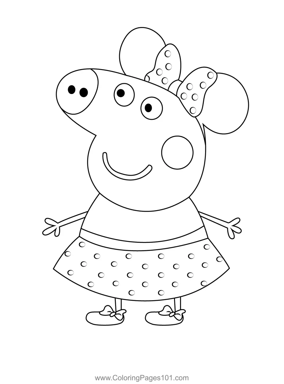 Cute Pig Coloring Page For Kids Free Peppa Pig Printable Coloring Pages Online For Kids ColoringPages101 Coloring Pages For Kids