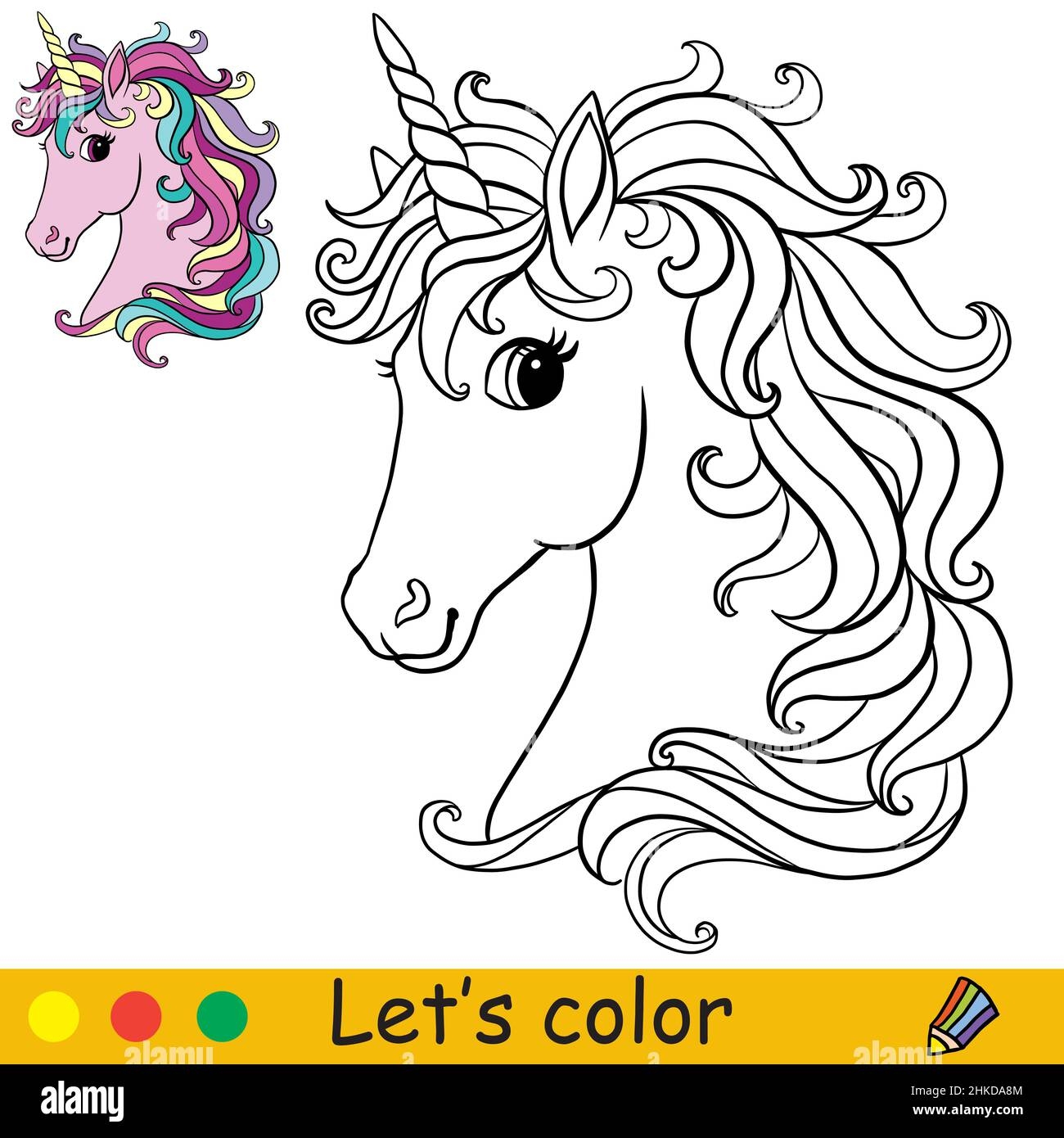 Unicorn Face Coloring Pages