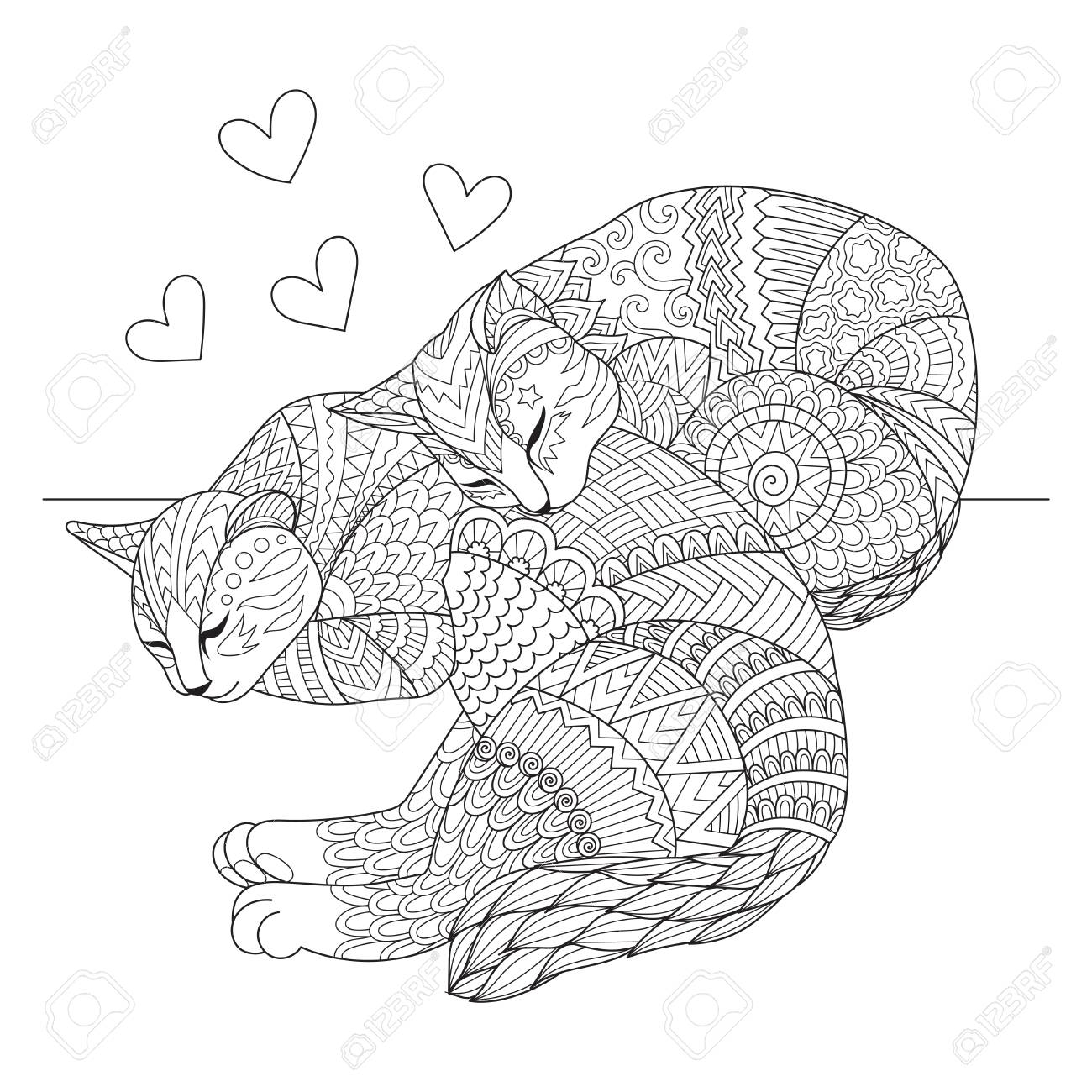 Cat Design Coloring Pages
